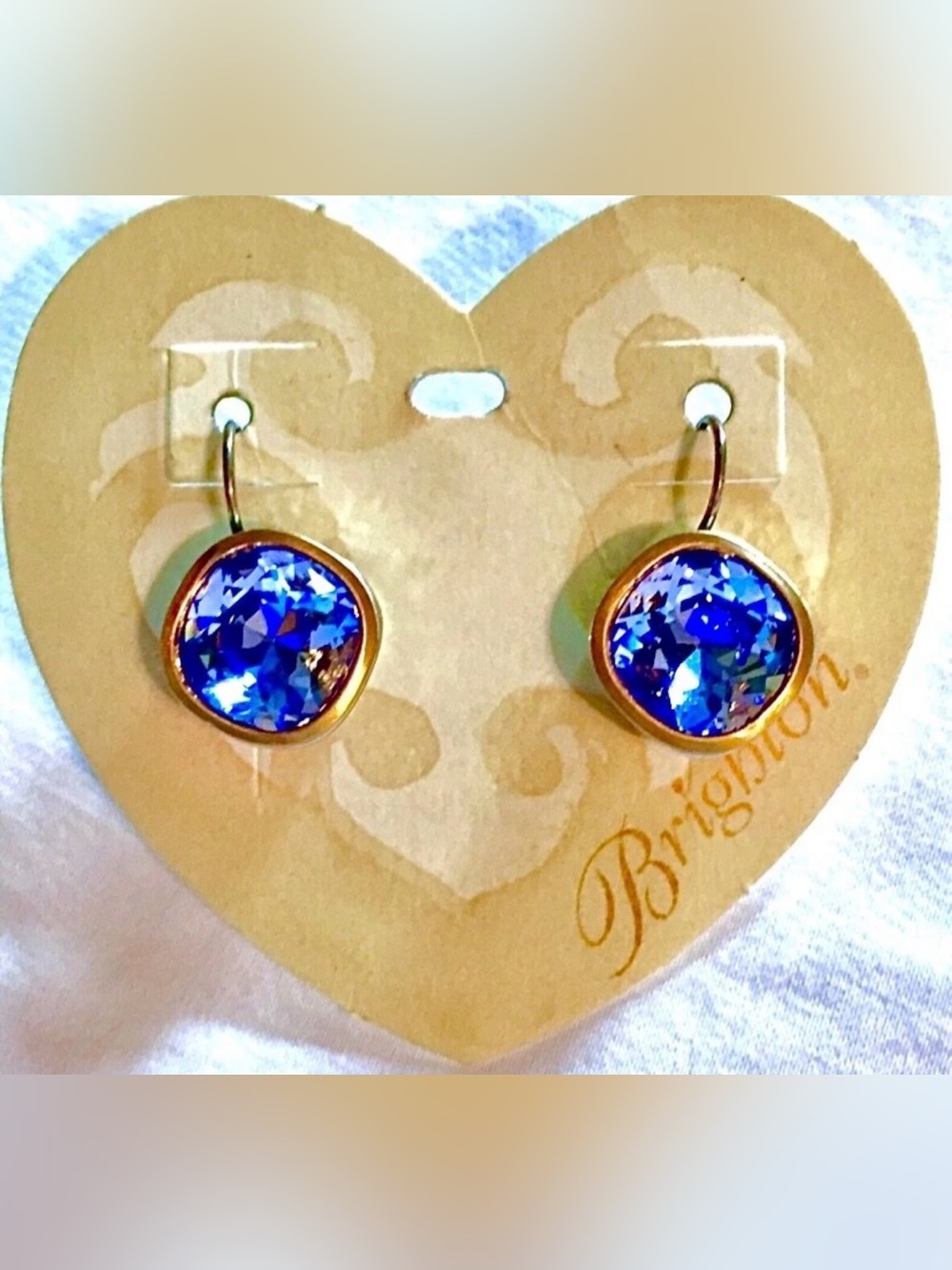 💜💎RARE Brighton VTG SLVR ‘Venusian’ Earrings with Purple SWAROVSKI Crystals!